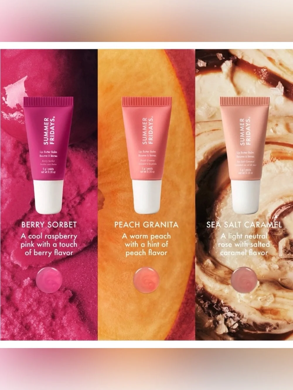 NIB Summer Fridays The Sweet Summer Minis Lip Butter Balm Trio Limited Edition